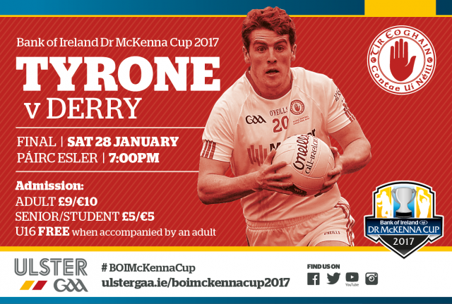 Tyrone team v Derry BOI Dr McKenna Cup Final 28 January 2017