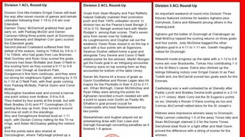 Tyrone’s ACL Weekly Round-Up