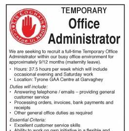 Office Administrator required