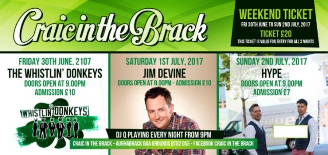 20th ANNUAL CRAIC IN THE BRACK FESTIVAL – WEEKEND TICKETS ON SALE NOW!!