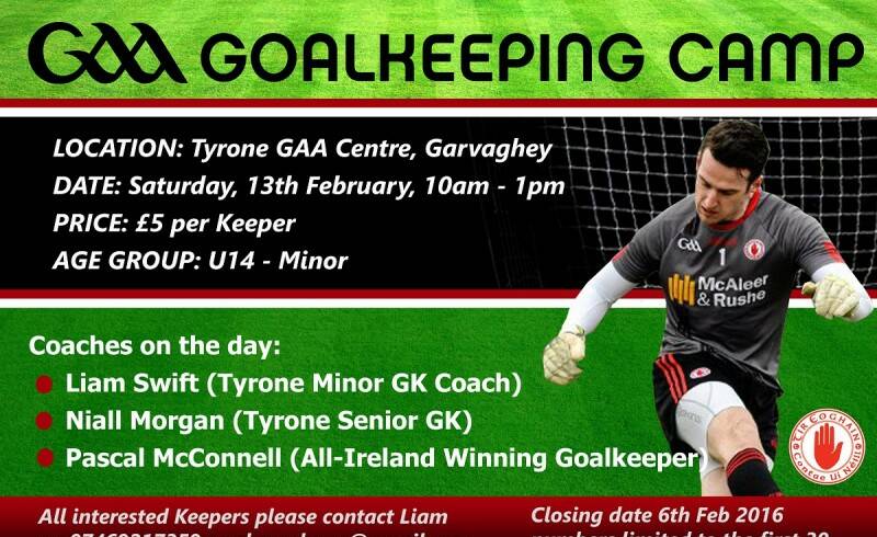 Goalkeeper Coaching in Garvaghey on Saturday 13th February