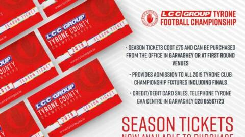 Season Tickets for 2019 LCC Tyrone Championship