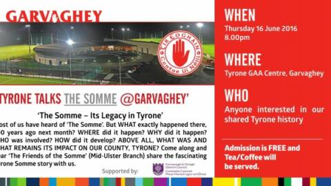 Tyrone Talks The Somme at Garvaghey