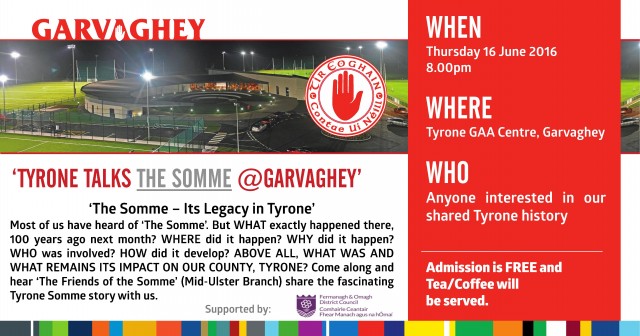 Tyrone Talks The Somme at Garvaghey