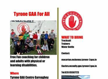 Tyrone’s GAA For All Coaching change of dates