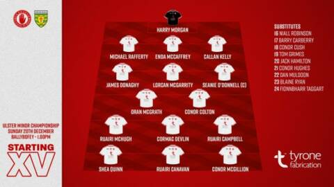 Tyrone Name U.17 Team to Play Donegal in the UMFC