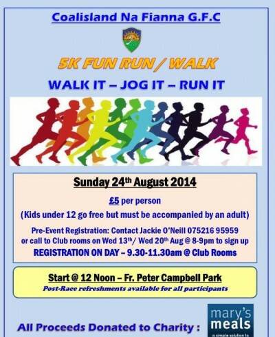 Coalisland Fianna 5K Family Fun Run/Walk 24 August