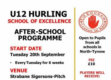 U12 Hurling Afterschool programme