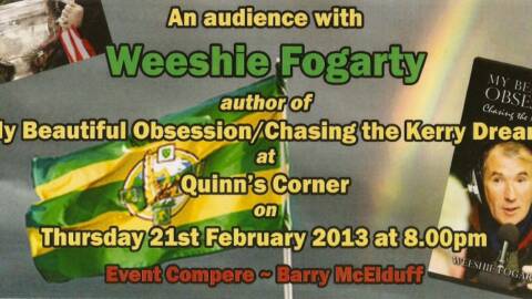 Weeshie Fogarty Book Launch at Quinn’s Corner